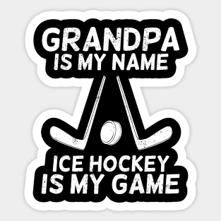 Ice Hockey Grandpa Grandfather Gift Sticker